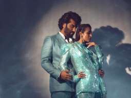Malaika Arora and Arjun Kapoor deck up in blue outfits, pose stylishly for an award show