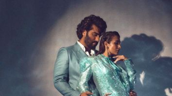 Malaika Arora and Arjun Kapoor deck up in blue outfits, pose stylishly for an award show