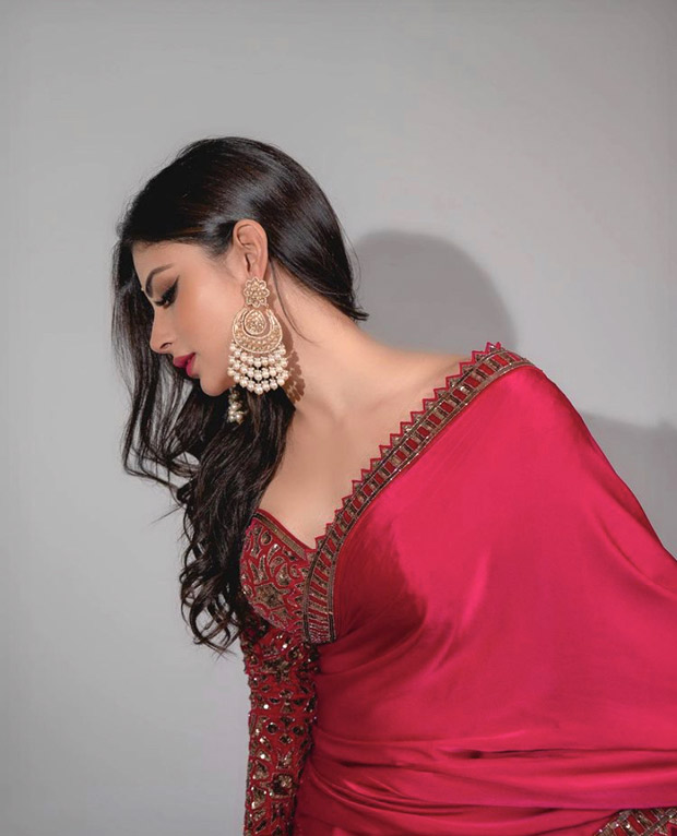 Mouni Roy looks gorgeous in red satin saree worth Rs. 45,500 in latest photo shoot