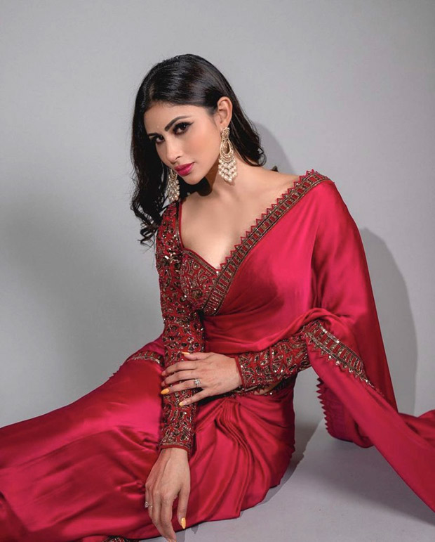 Mouni Roy looks gorgeous in red satin saree worth Rs. 45,500 in latest photo shoot