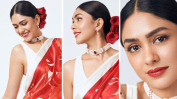 Mrunal Thakur exudes retro vibes in ivory saree worth Rs. 27K at Sita Ramam song launch