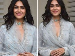 Mrunal Thakur shines bright in blue anarkali suit as she promotes Sita Ramam with Dulquer Salman in Hyderabad
