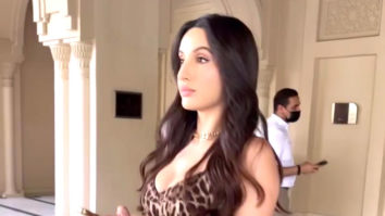 Nora Fatehi looks sexy in animal print top and denims