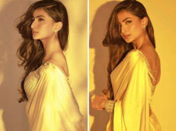 Palak Tiwari is a dazzling sight in yellow saree and golden embellished blouse in her latest photo-shoot