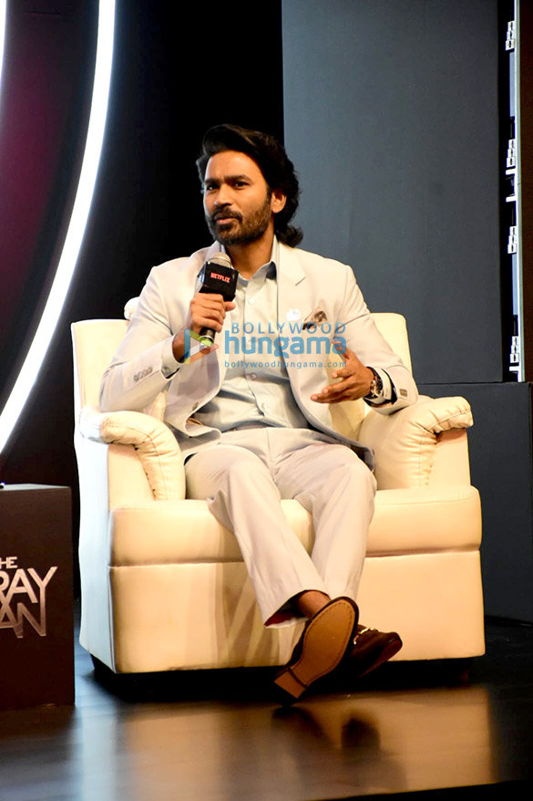 Photos: Dhanush and the Russo brothers attend the press conference of The Gray Man Photos: Dhanush and the Russo brothers attend the press conference of The Gray Man