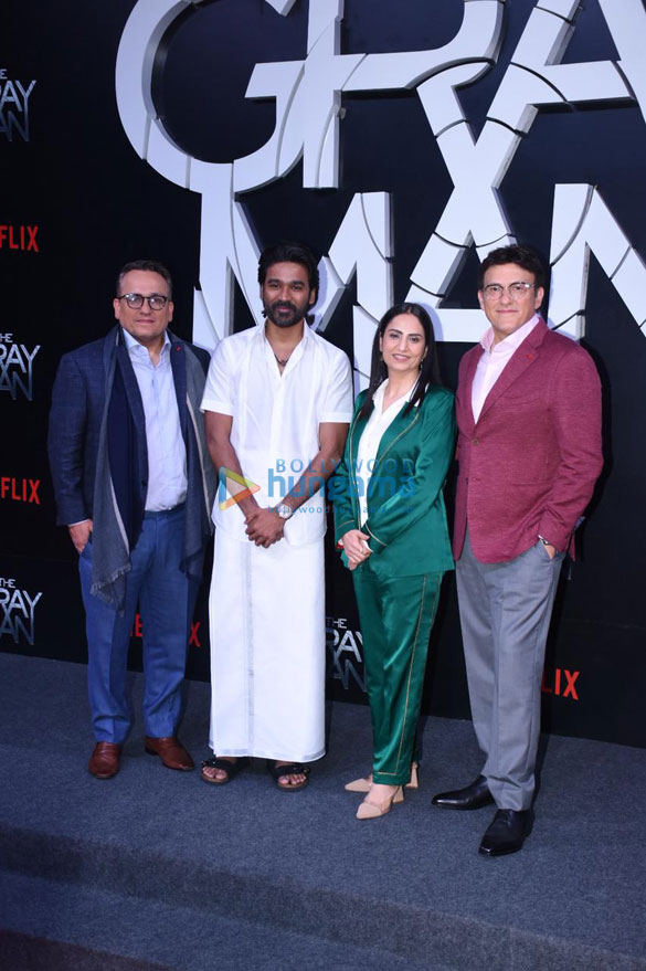 photos dhanush the russo brothers and other celebs attend the premiere of the gray man 2