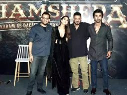 Ranbir Kapoor, Vaani Kapoor, Sanjay Dutt and Karan Malhotra pose for paps