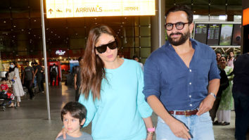 Saif Ali Khan and Kareena Kapoor at the airport with baby Jeh and Taimur