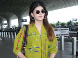Sanjana Sanghi poses for paps in green outfit