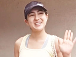 Sara Ali Khan greets paps after a workout session