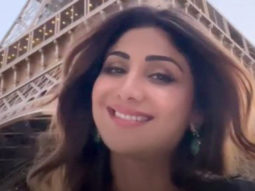 Shilpa Shetty admires the Eiffel Tower