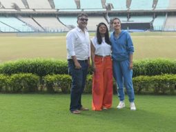 Taapsee Pannu, Mithali Raj and Srijit Mukherji promote Shabaash Mithu at Eden Gardens in Kolkata, see pics