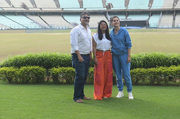 Taapsee Pannu, Mithali Raj and Srijit Mukherji promote Shabaash Mithu at Eden Gardens in Kolkata, see pics 