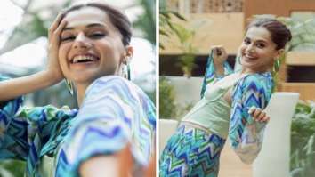 Taapsee Pannu drives away  mid-week blues in blue and green co-ord set as she steps out to promote Shabaash Mithu