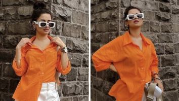 Avneet Kaur takes over streets of Mumbai in chic oversized orange shirt and white shorts