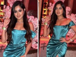 Jannat Zubair sets hearts racing in blue corset thigh-high slit dress worth Rs. 4K