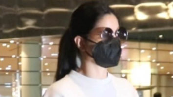 Katrina Kaif snapped at the airport in white tiger print sweatshirt
