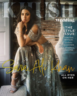 Sara Ali Khan on the cover of First Look Khush Wedding