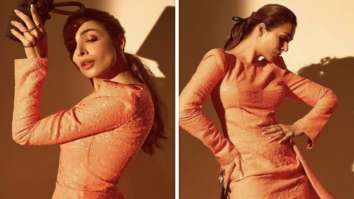 Malaika Arora shines at the Ahikoza brand’s launch celebration in a sparkly tangerine dress