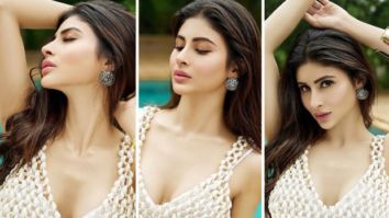 Mouni Roy sets screens on fire as she chills by the pool in beaded white bralette and pastel green shorts