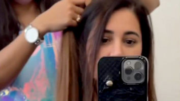 Nargis Fakhri can’t decide what color hair extensions to choose!