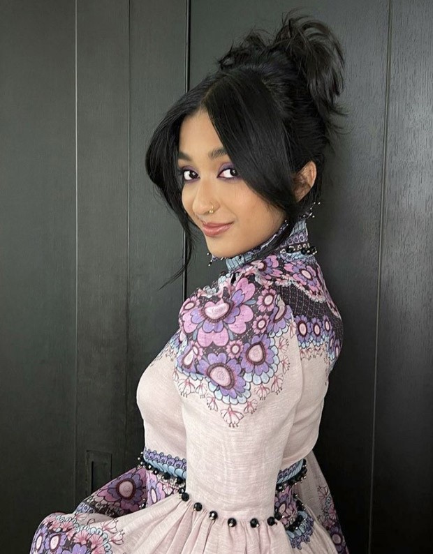 Never Have I Ever star Maitreyi Ramakrishnan displays floral magic in Zimmermann’s purple dress on Tonight Show starring Jimmy Fallon