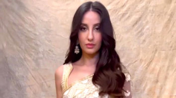 Nora Fatehi looks absolutely gorgeous in white and gold saree