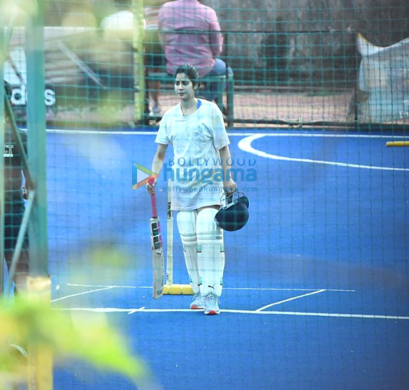 Photos: Janhvi Kapoor snapped during cricket training for Mr. And Mrs. Mahi in Juhu