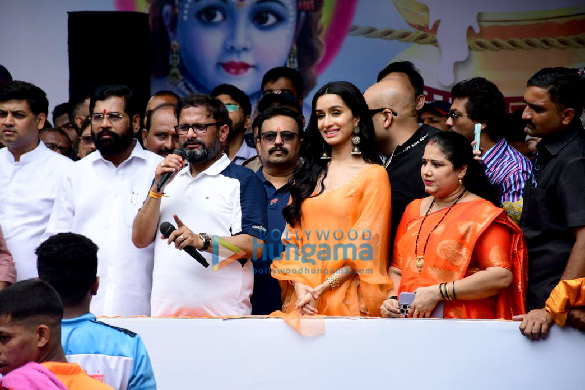 Photos: Shraddha Kapoor snapped with CM Eknath Shinde at Tembhi Naka in Thane for Gokulashtami celebrations