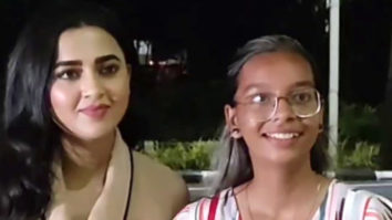Tejasswi Prakrash poses with her fans at the airport