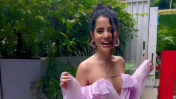 Uorfi Javed twirls around in her lavender outfit