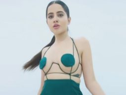 Uorfi Javed pairs the green outfit with a beautiful nose pin