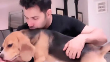 Varun Dhawan’s pet Joey showering him with too much love