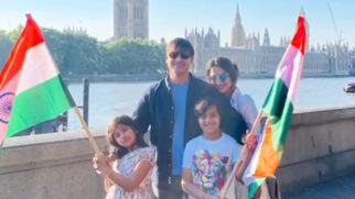 Vivek Oberoi hoists Indian flag abroad with his family