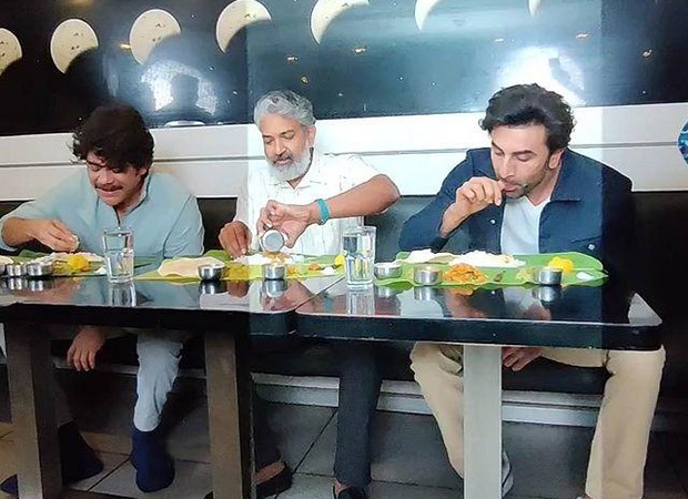Ranbir Kapoor enjoys South Indian food the authentic way with Brahmastra co-star Nagarjuna and RRR maker SS Rajamouli