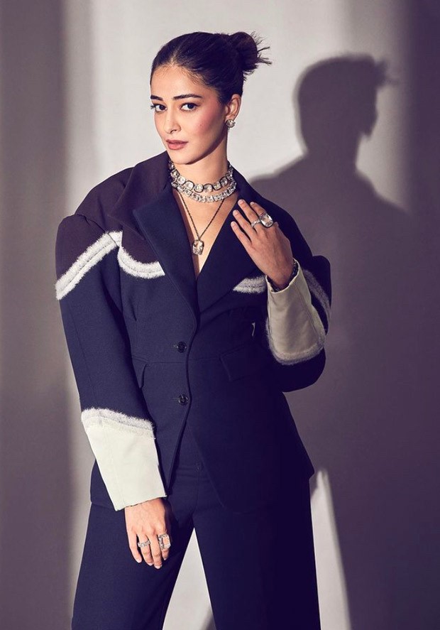 Ananya Panday aces monochrome dressing in a black jacket and matching trousers at Swarovski event