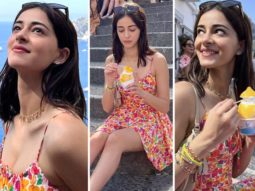 Ananya Panday enjoys lemon sorbet in a floral printed mini dress during her Italy vacation