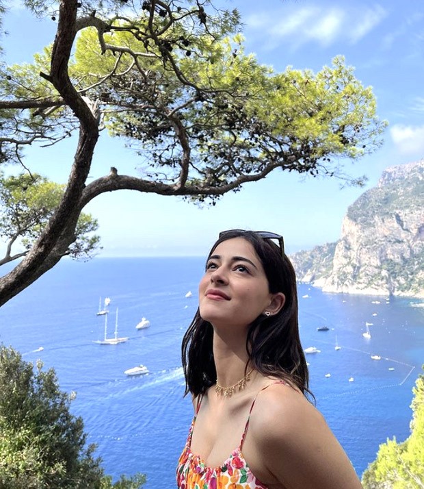 Ananya Panday enjoys lemon sorbet in a floral printed mini dress during her Italy vacation