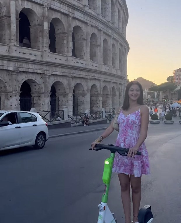 Ananya Panday rides an e-scooter through Rome wearing a pink floral dress Ananya Panday rides an e-scooter through Rome wearing a pink floral dress