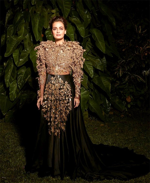 Dia Mirza is a sight to behold in a 3D embroidered gown designed by Rahul Mishra for the Filmfare Awards 2022 Dia Mirza is a sight to behold in a 3D embroidered gown designed by Rahul Mishra for the Filmfare Awards 2022