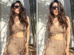 Hansika Motwani embraces crochet trend in brown crop top and pants as she vacations in Dubai