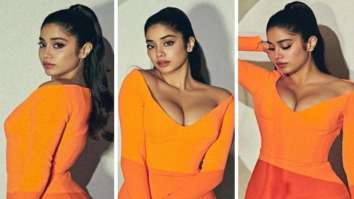 Janhvi Kapoor looks bold & bright in an orange dress as she attends an event in Mumbai