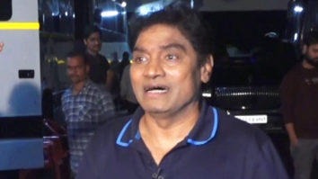 Johnny Lever poses for paps in a simple blue tshirt