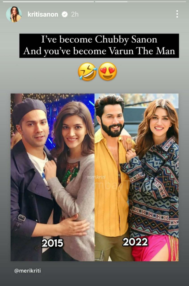 Kriti Sanon shares then and now photos with Bhediya co-star Varun Dhawan calls herself ‘chubby Sanon’ 