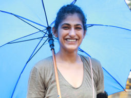 Kubbra Sait greets paps with a smile