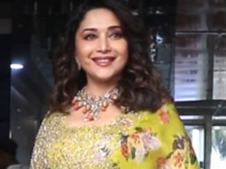 Madhuri Dixit looks pretty in yellow floral lehenga