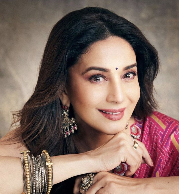 Madhuri Dixit makes hearts skip a beat in pink chiffon block-printed ...