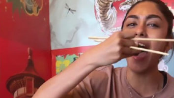 Mrunal Thakur is too hungry to devour sushi using chopsticks
