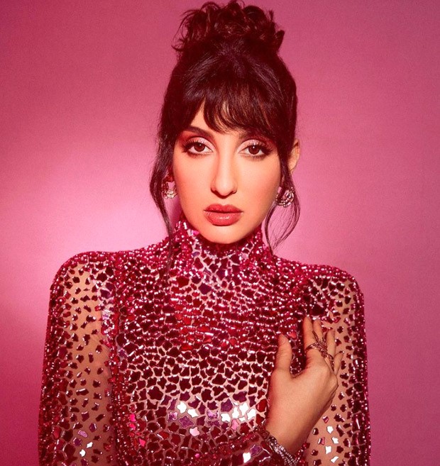 Nora Fatehi looks sizzling in a body-con Atelier Zuhra pink mirror mosaic gown
