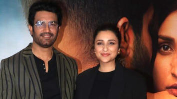 Parineeti Chopra poses with Sharad Kelkar at Code Name Tiranga trailer launch